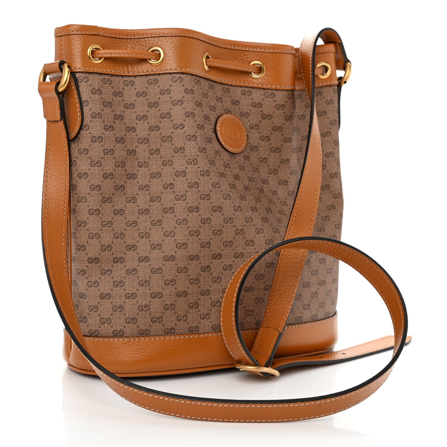 X DISNEY Mini Vintage GG Supreme Monogram Bucket Bag Beige Vintage Sun Oil
