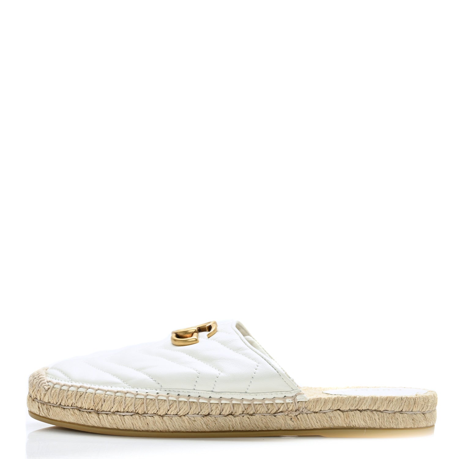 Gucci Nappa Matelasse GG Marmont Espadrille Slippers 38.5 Great White 1 of 8