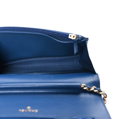Chanel Caviar Quilted CC Filigree Wallet On Chain WOC Blue 5 of 11