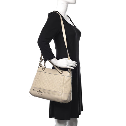 Gucci Guccissima Mayfair Top Handle Satchel Off White 2 of 11