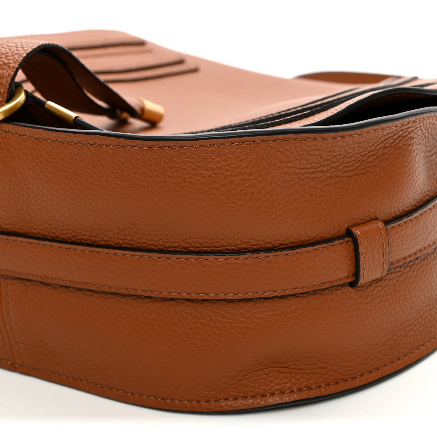 Calfskin Medium Marcie Round Crossbody Bag Tan