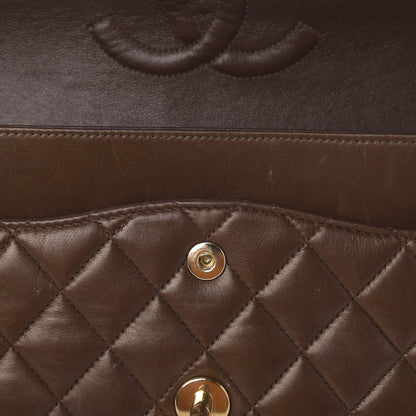 Chanel Lambskin Quilted Medium Double Flap Dark Brown 13 of 16