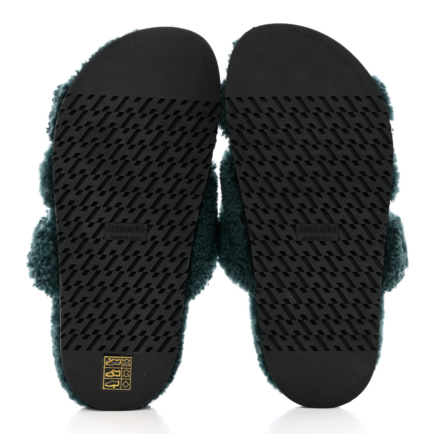 Hermes Woolskin Womens Chypre Sandals 36.5 Vert Anglais 5 of 10