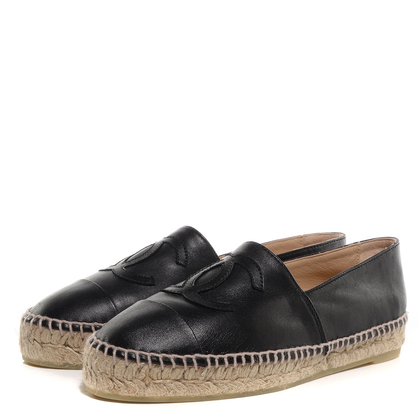 Lambskin CC Espadrilles 36 Black