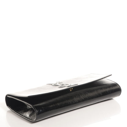 Saint Laurent Textured Patent Monogram Large Belle De Jour Clutch Black 4 of 7