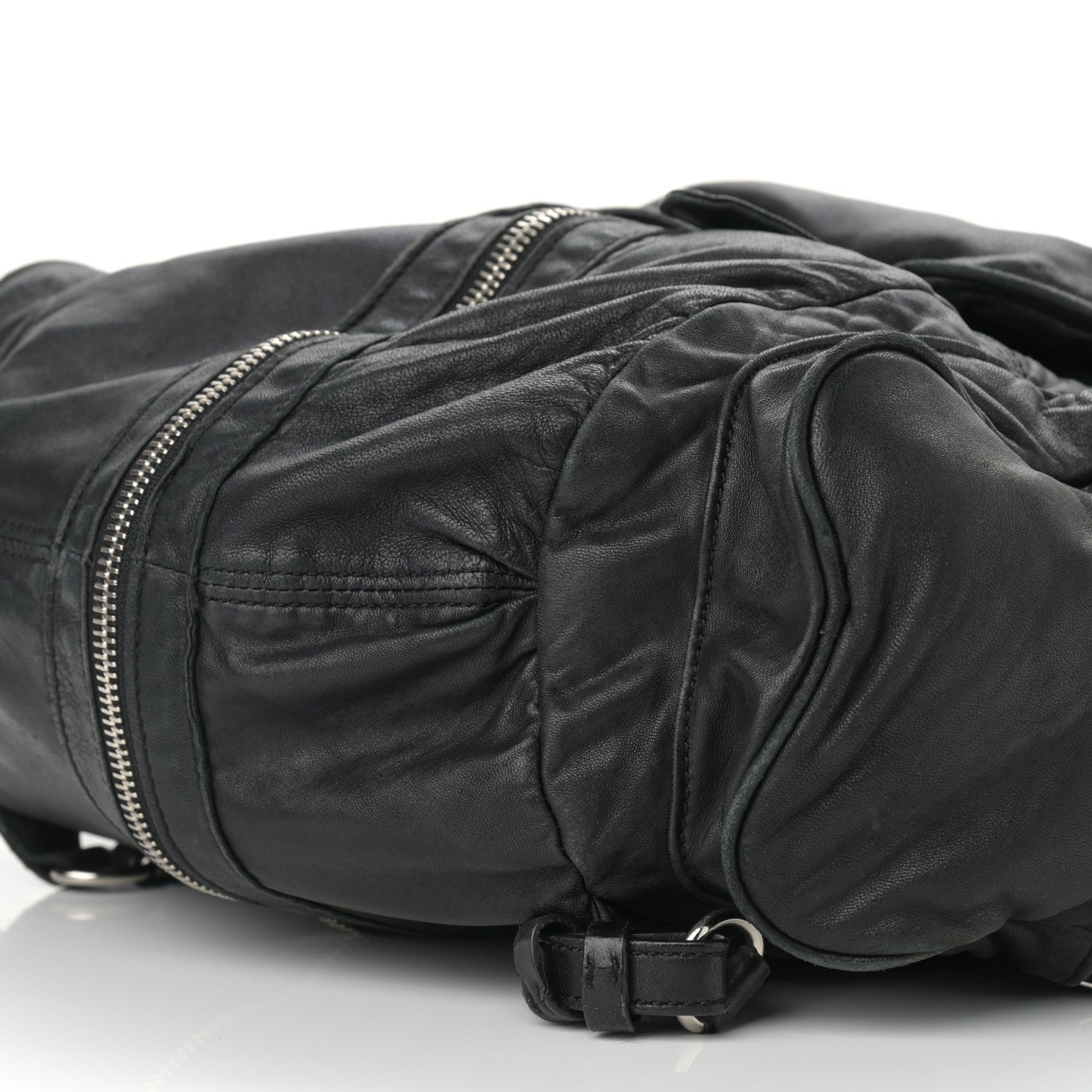 Alexander Wang Lambskin Marti Backpack Bag Washed Black Rhodium Hardware 6 of 11