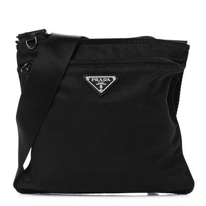 Prada Tessuto Nylon Saffiano Flat Messenger Bag Black 1 of 4