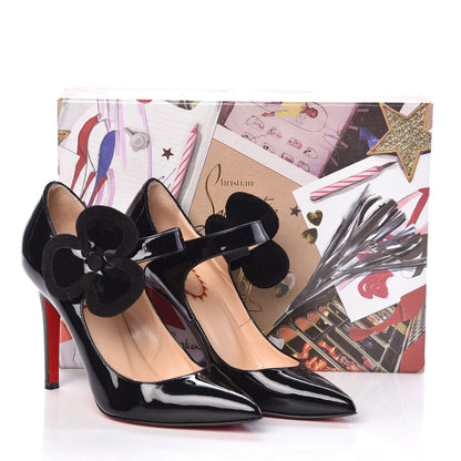Christian Louboutin Patent Pensee 100 Mary Jane Pumps 37 Black 8 of 8