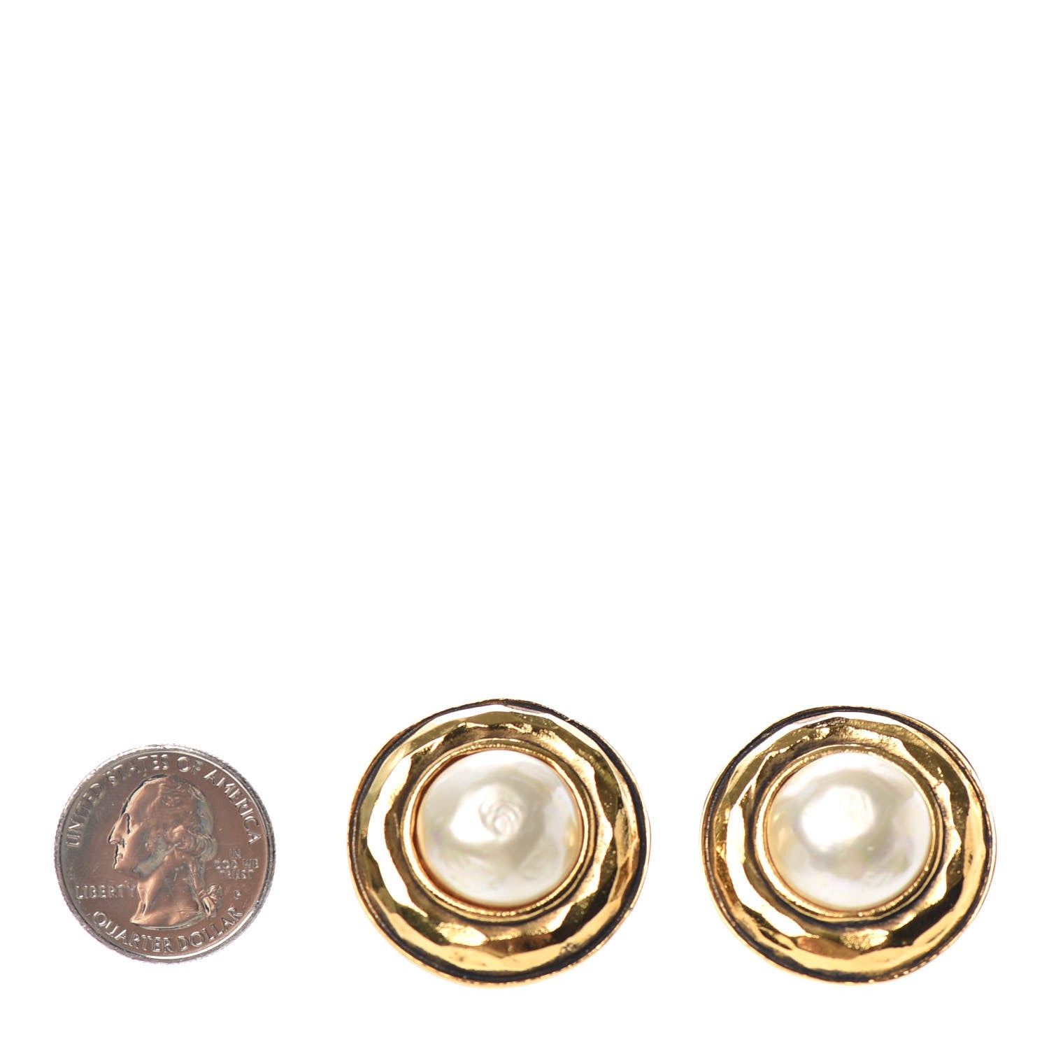 Chanel Pearl Clip On Earrings Gold 2 of 4