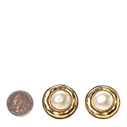 Chanel Pearl Clip On Earrings Gold 2 of 4