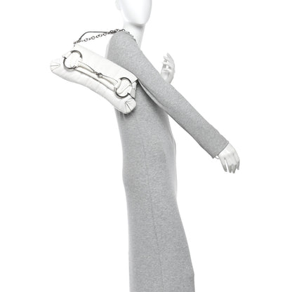 Gucci Nappa Vertical Matelasse Medium Maxi Horsebit Chain Shoulder Bag Mystic White 2 of 11
