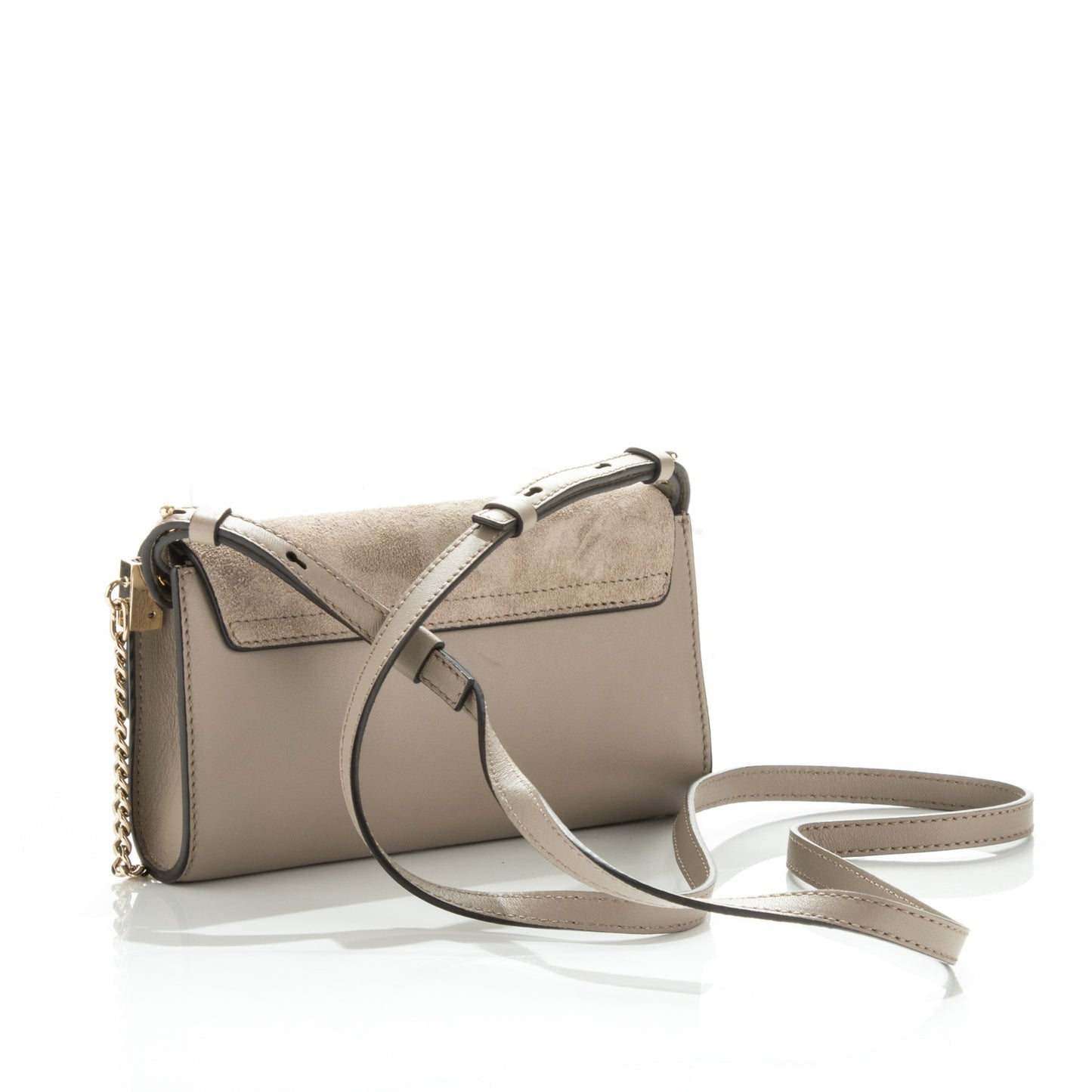 Suede Calfskin Mini Faye Shoulder Bag Motty Grey
