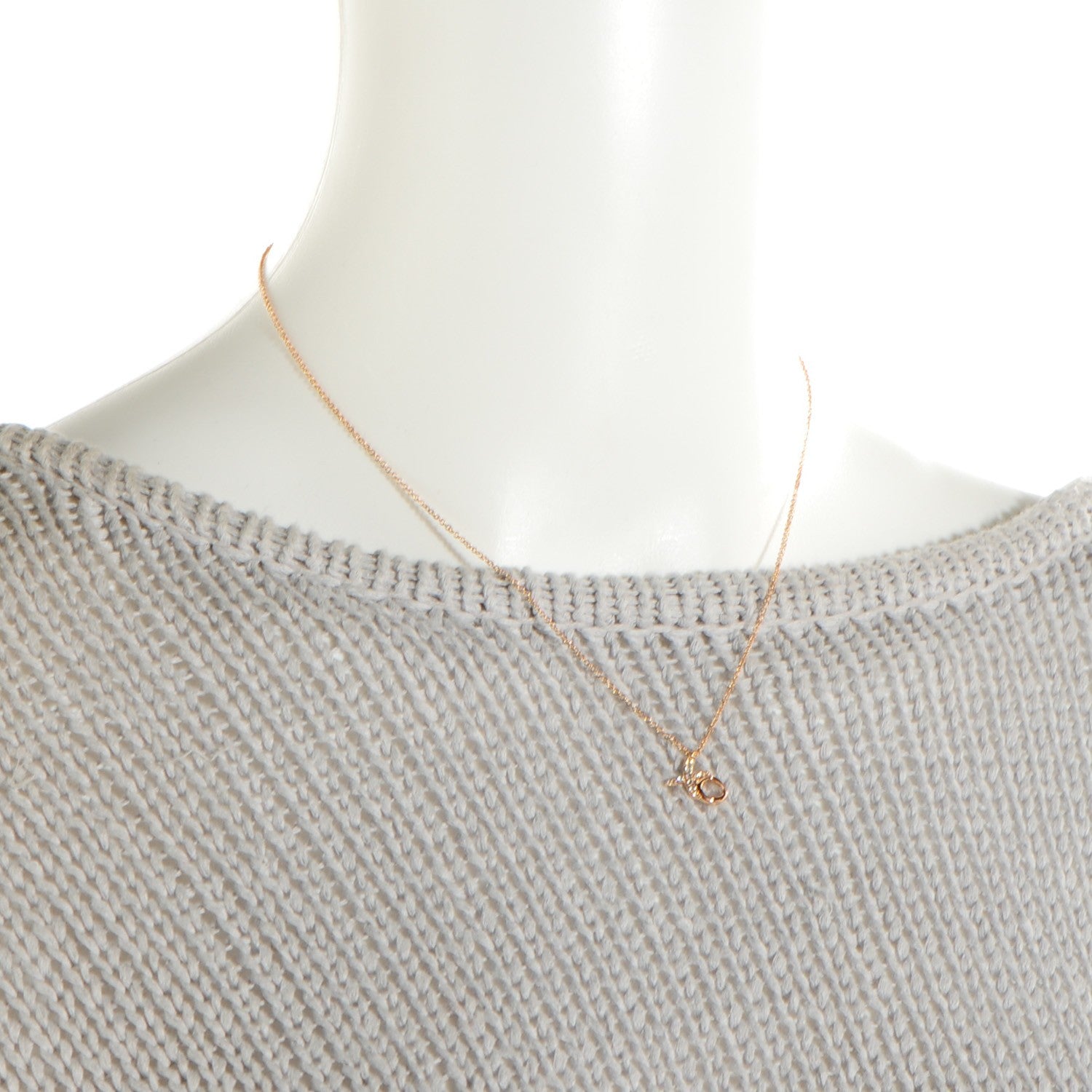 Tiffany 18K Rose Gold Diamond Paloma Picasso Mini Love and Kisses Pendant Necklace 2 of 5