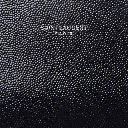Saint Laurent Grain De Poudre Textured Mixed Matelasse Large Triquilt Monogram Satchel Black 6 of 8