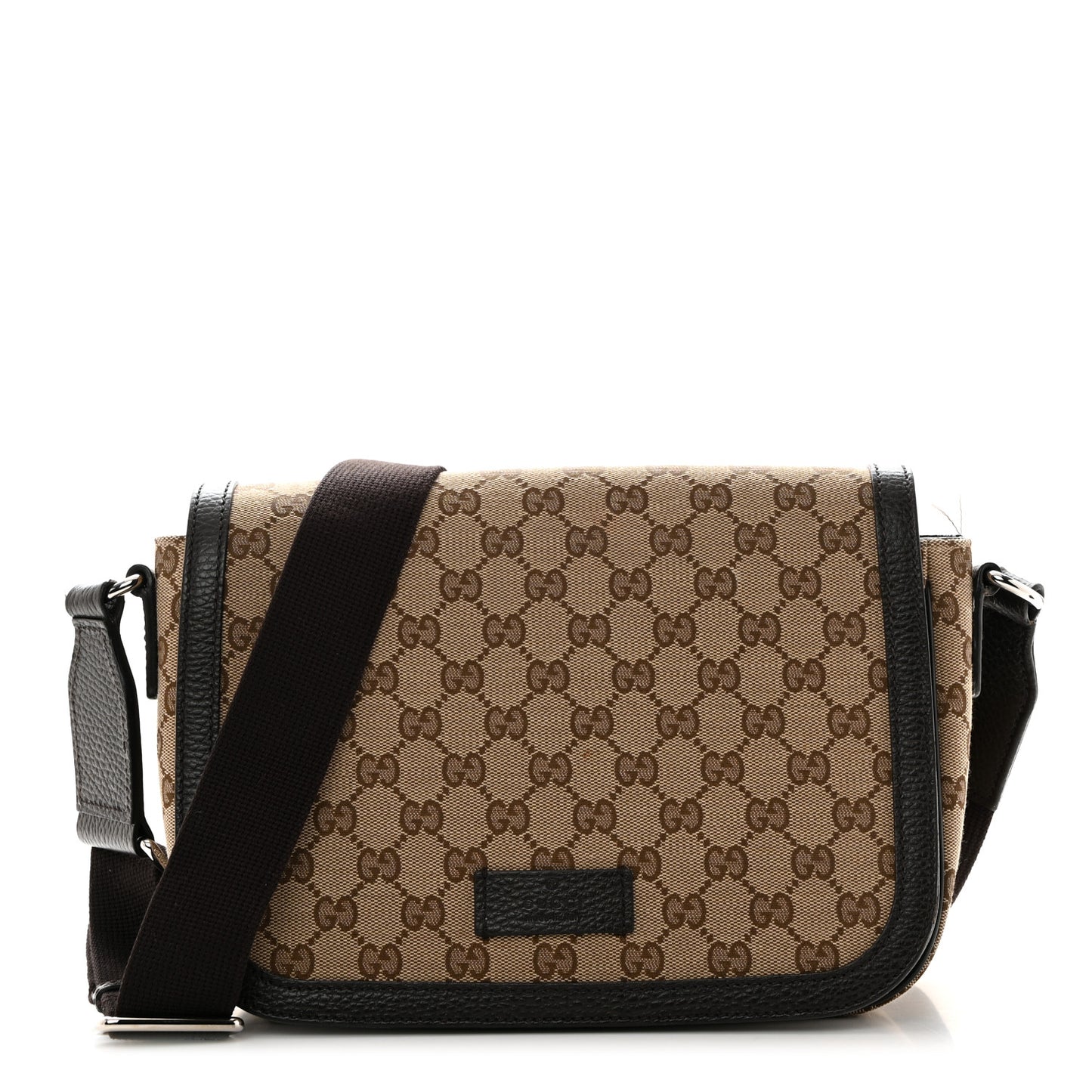 Monogram Flap Messenger Bag Beige Dark Brown