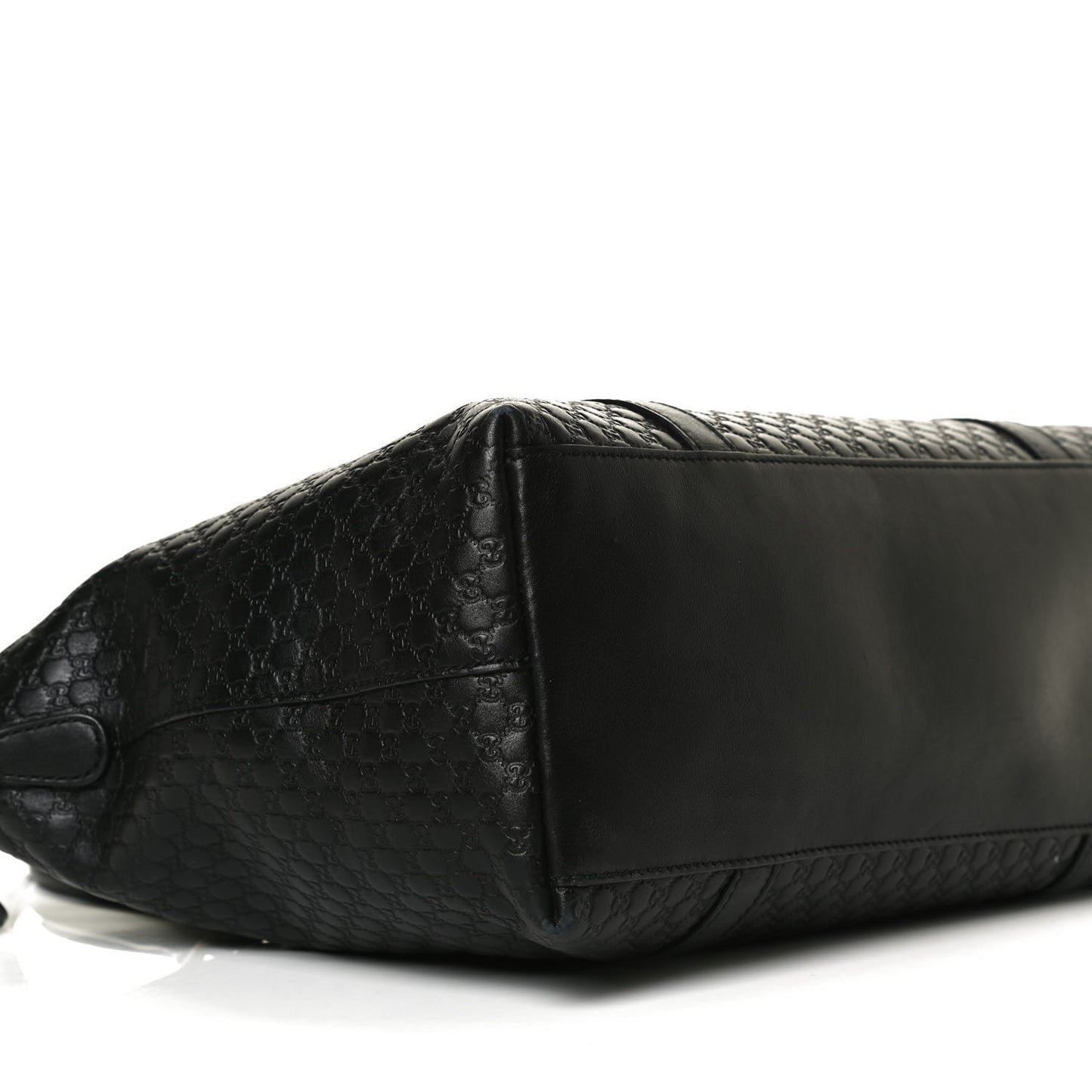 Soft Microguccissima Medium Zippered Satchel Black