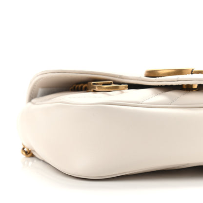 Gucci Calfskin Matelasse Super Mini GG Marmont Shoulder Bag White 8 of 9