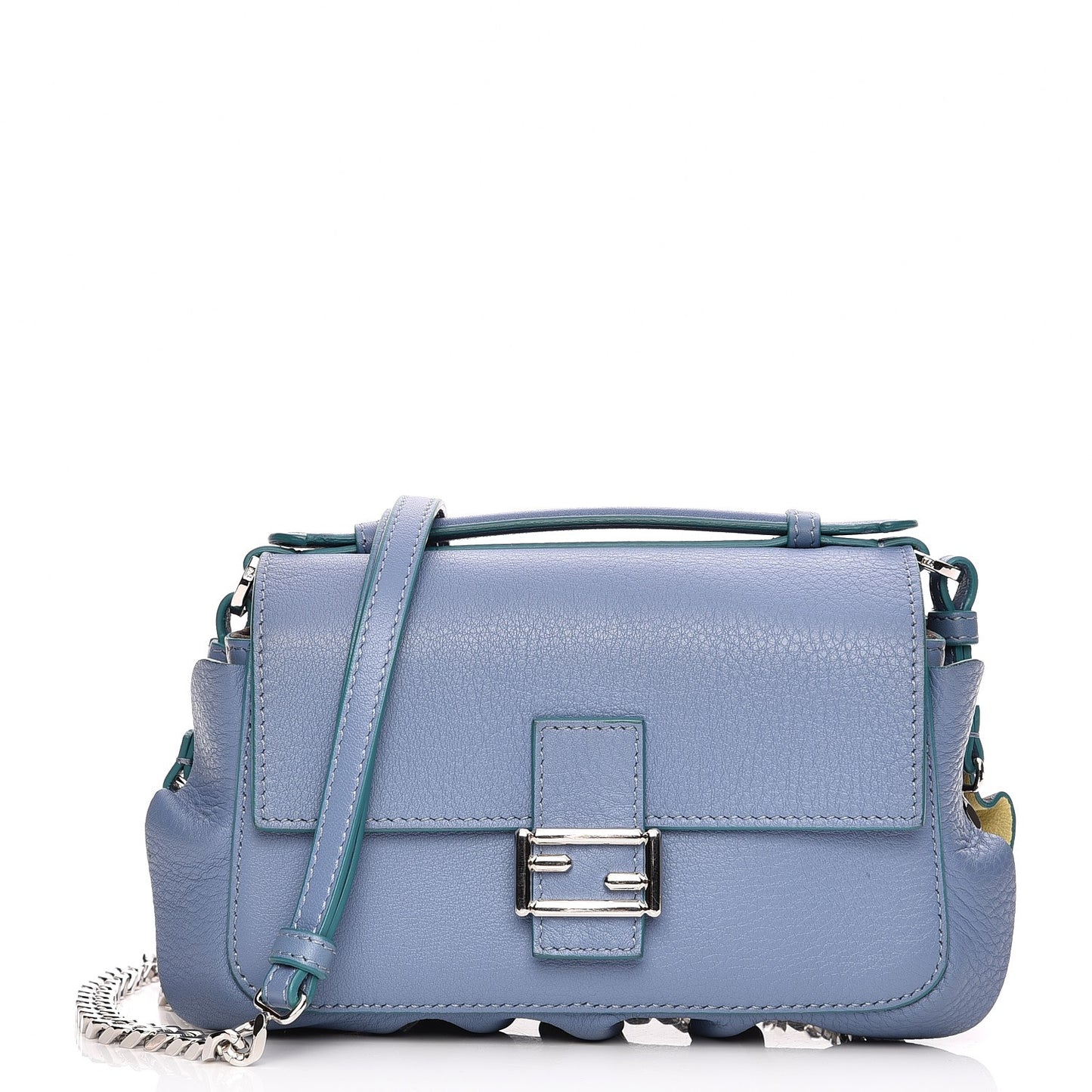 Vitello Dolce Waves Tri-Color Micro Double Baguette Ceruleo Bordeaux Banana