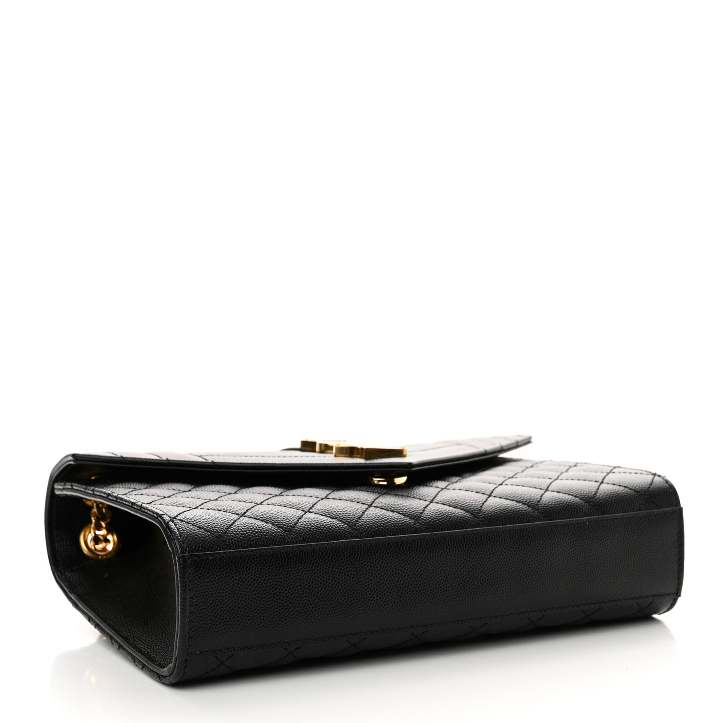 Grain De Poudre Textured Mixed Matelasse Triquilt Medium Monogram Satchel Black