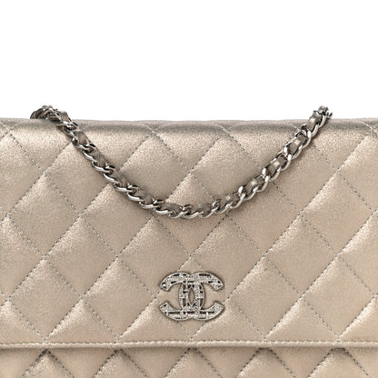 Chanel Iridescent Calfskin Quilted Wallet on Chain WOC Gold 9 of 12