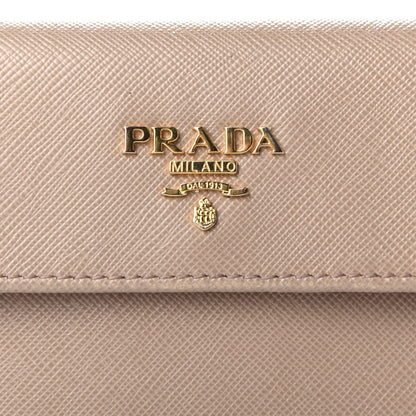 Prada Saffiano French Flap Compact Wallet Cammeo 6 of 11