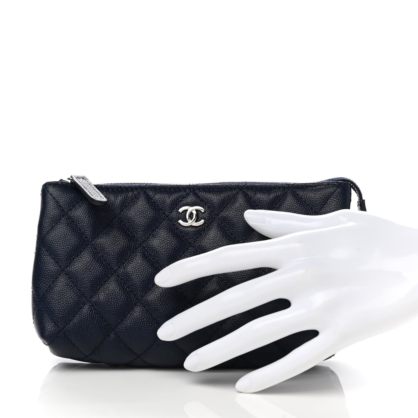 Caviar Quilted Small Pouch Navy