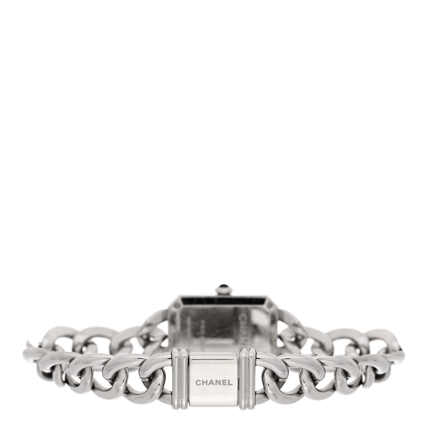 Chanel Stainless Steel Diamond Bezel 20mm Chain Premiere Quartz Watch Black 3 of 5
