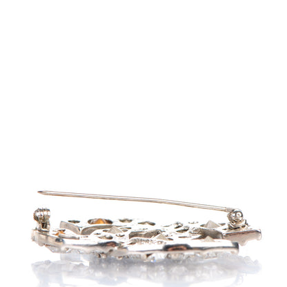 Chanel Crystal Large CC Brooch Silver 4 of 5