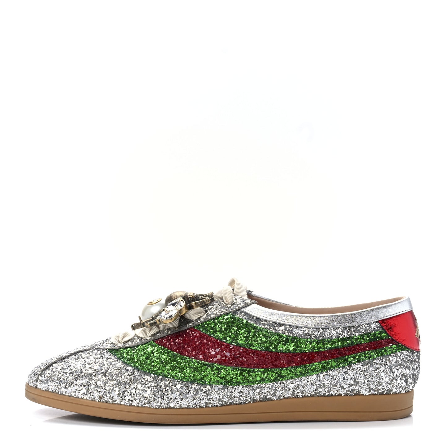 Glitter Fabric Web Falacer Sneakers 40.5 Silver