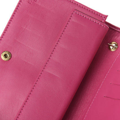 Fendi Nappa Logo Embossed Wallet On Chain Fuxia 13 of 13