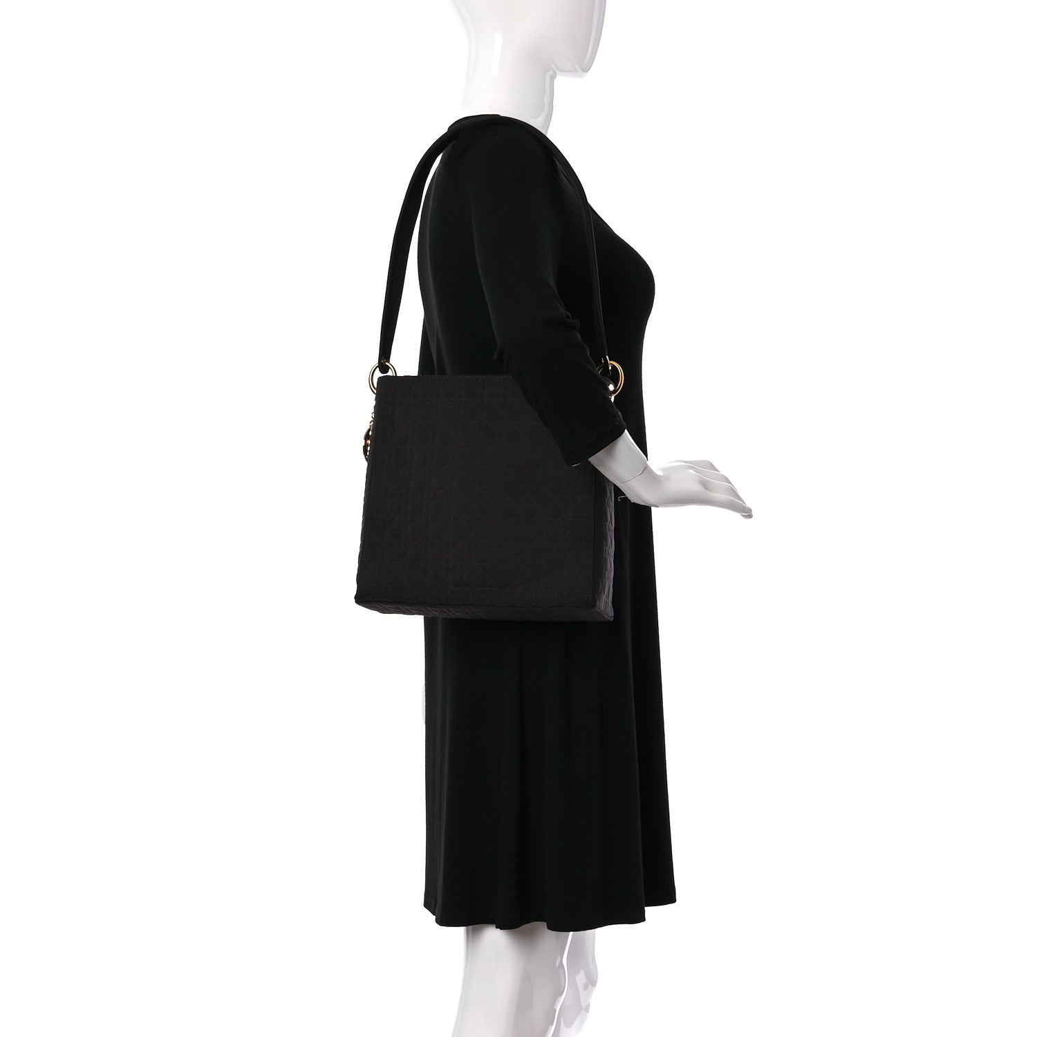 Christian Dior Nylon Cannage Shoulder Bag Marron Fonce 2 of 11
