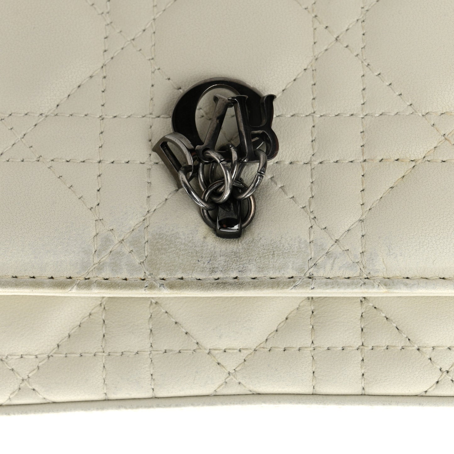 Calfskin Cannage Lady Dior Phone Pouch Latte