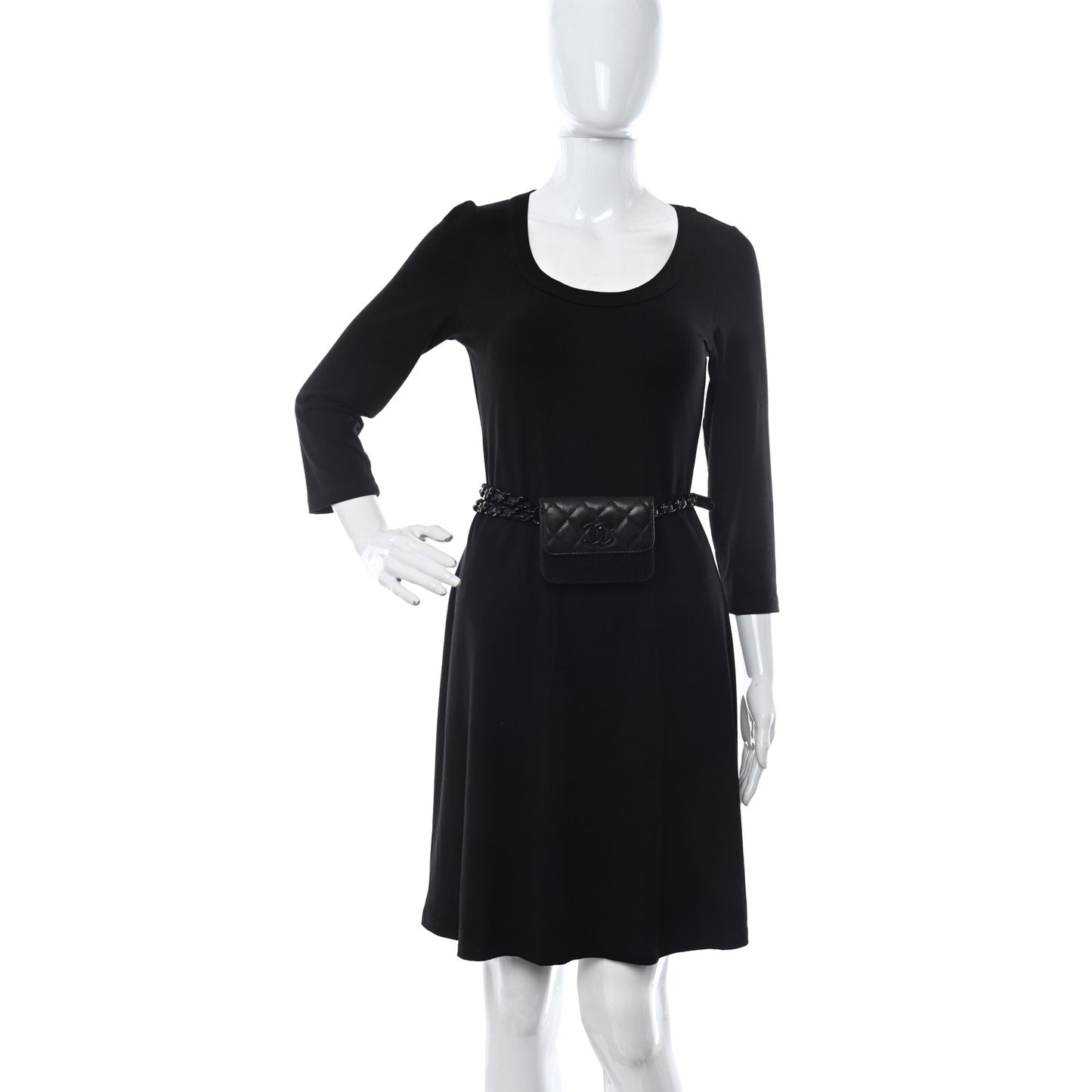 Caviar Quilted My Everything Belt Flap Card Holder Black