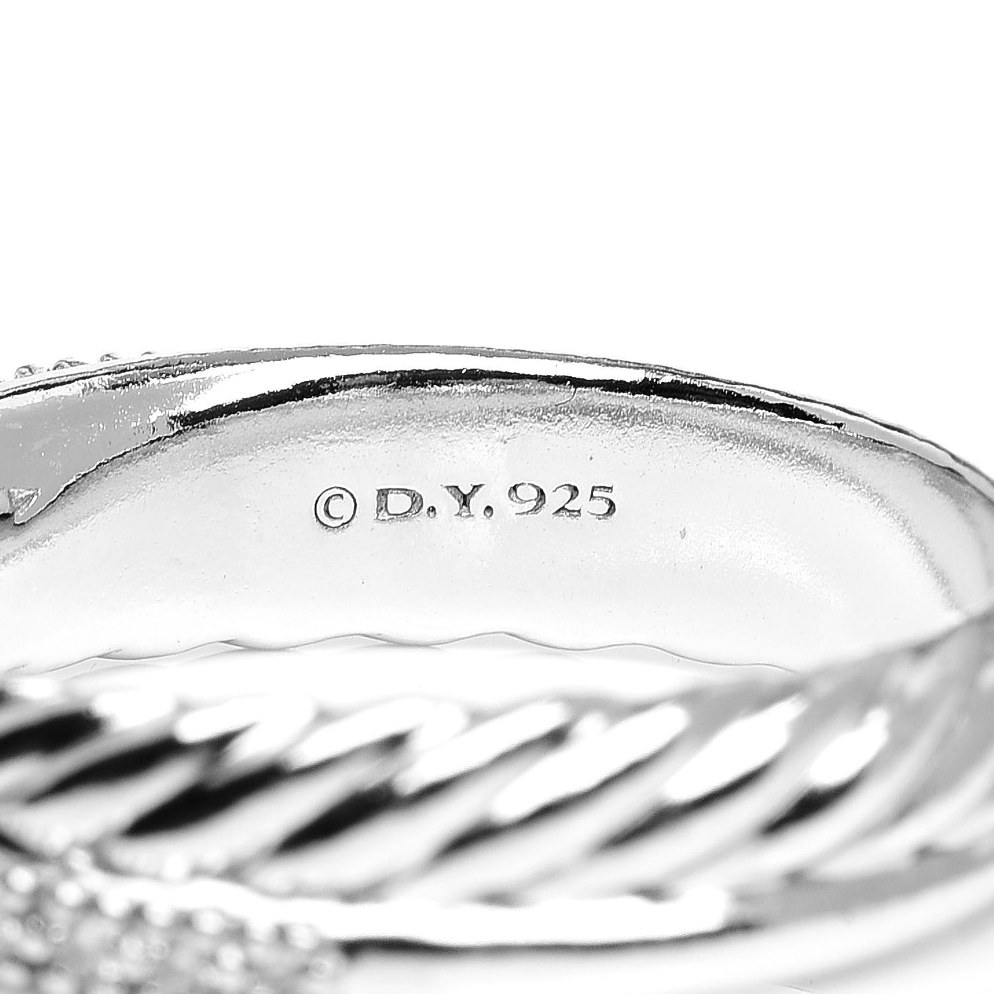 Sterling Silver Diamond 5mm Crossover Ring 54 7