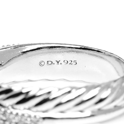 David Yurman Sterling Silver Diamond 5mm Crossover Ring 54 7 5 of 6