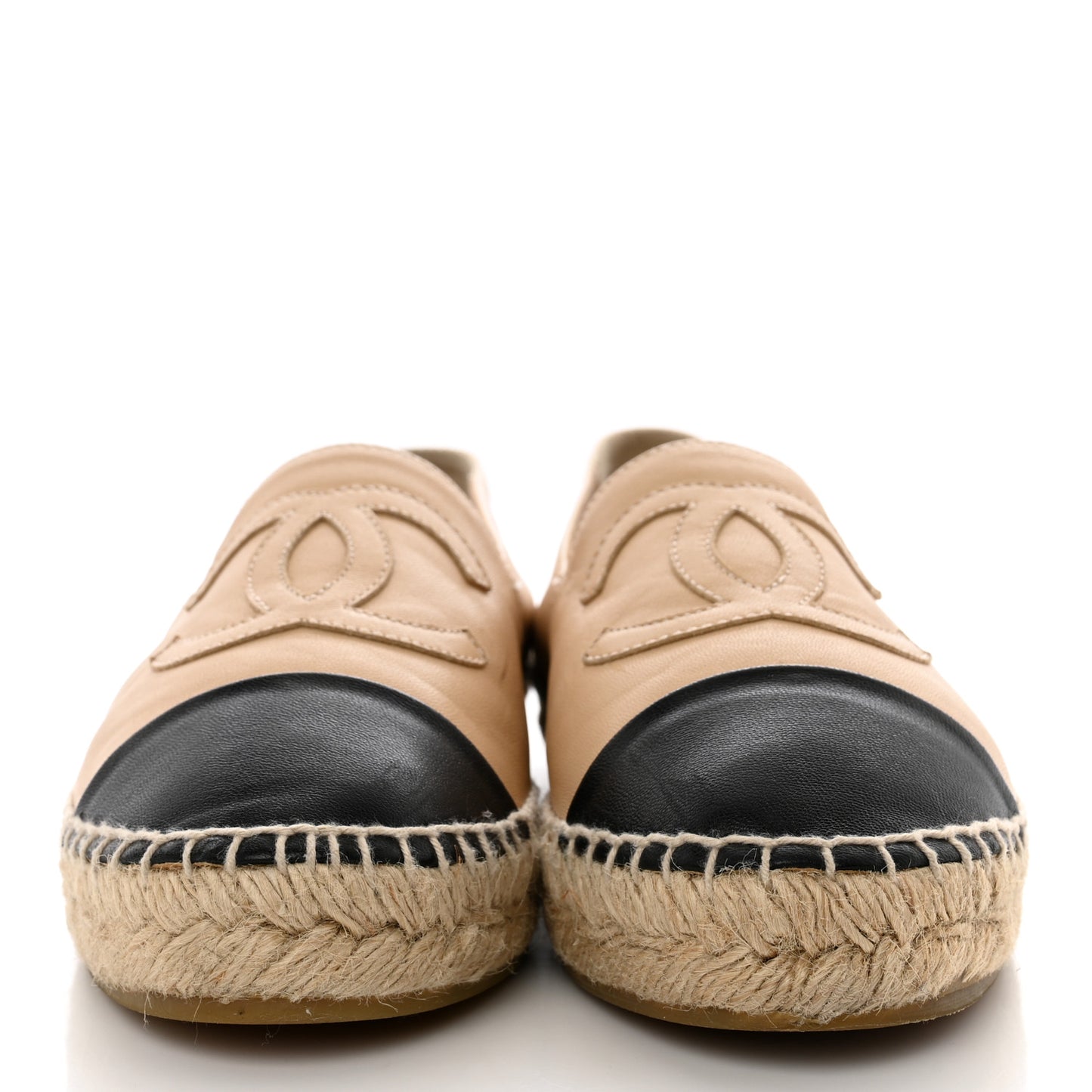 Lambskin CC Espadrilles 38 Beige Black