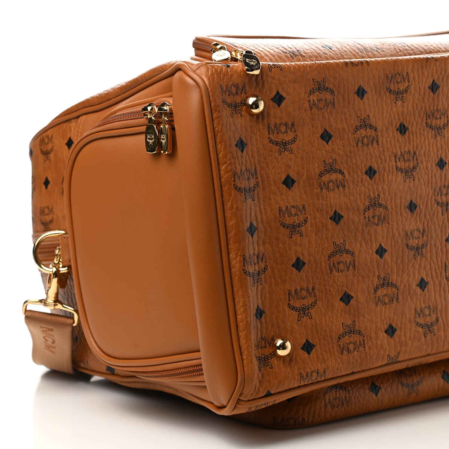 MCM Visetos Large Golf Bag Cognac 7 of 9