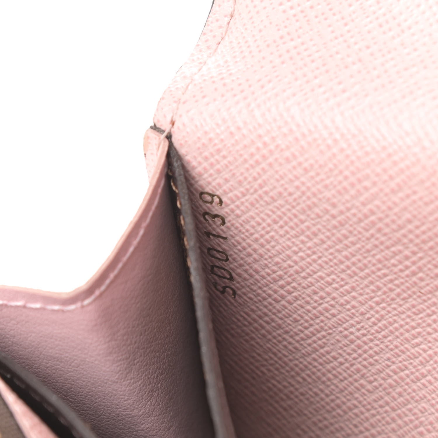 Louis Vuitton Damier Ebene Emilie Wallet Rose Ballerine 7 of 10