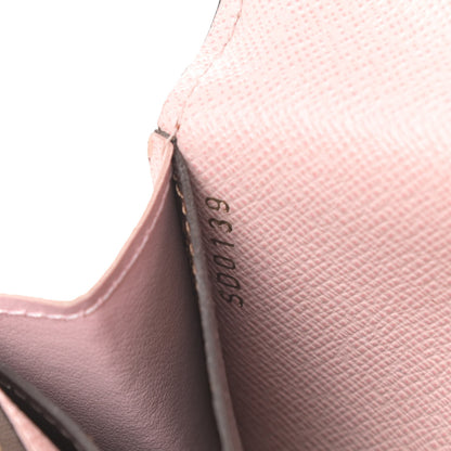 Louis Vuitton Damier Ebene Emilie Wallet Rose Ballerine 7 of 10