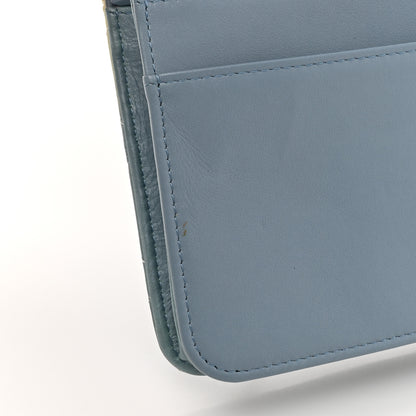 Chanel Faded Patent Calfskin Quilted Wallet on Chain Blue 13 of 17