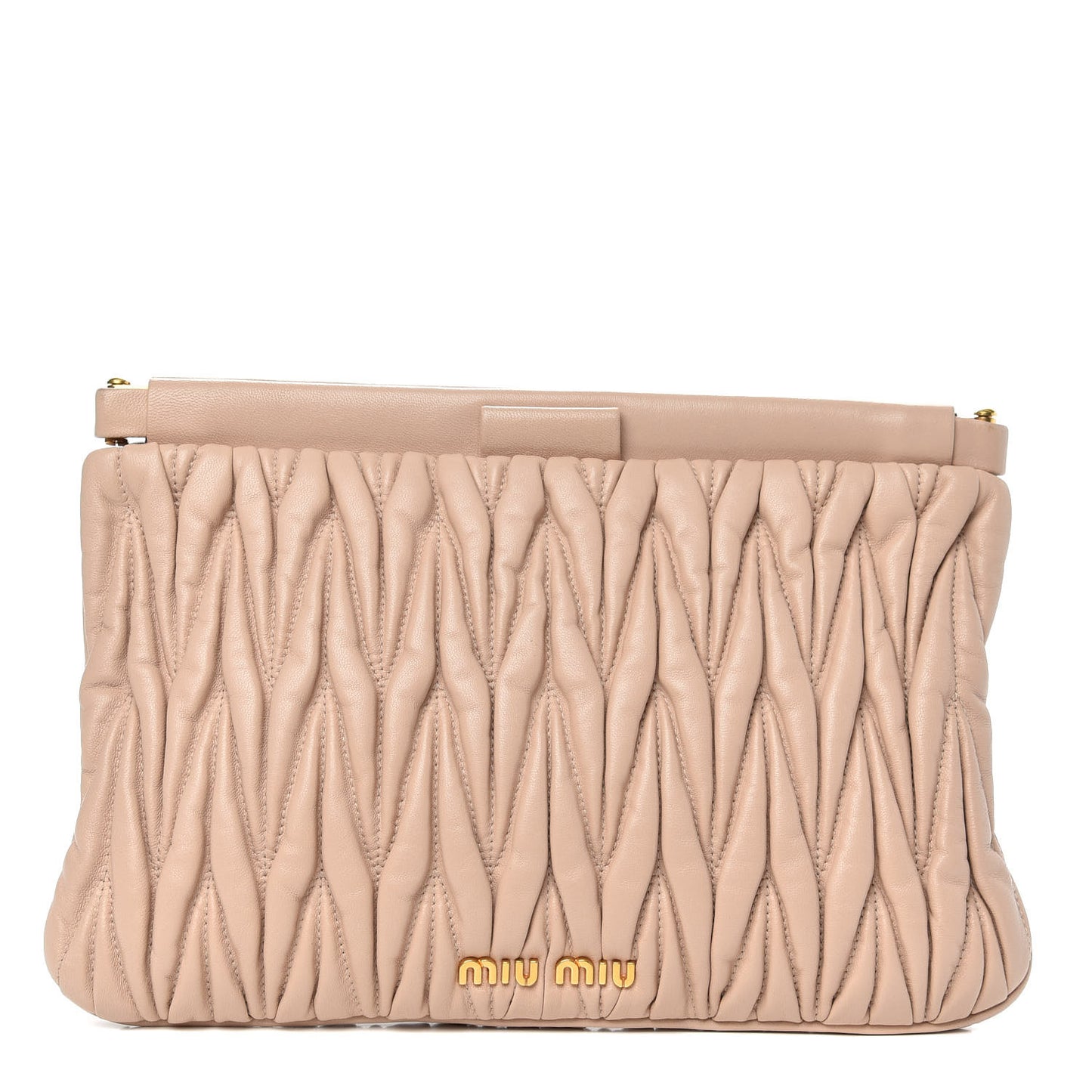 Nappa Matelasse Clutch Cammeo