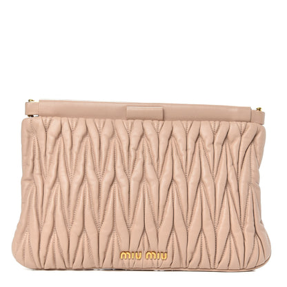 Miu Miu Nappa Matelasse Clutch Cammeo 1 of 6