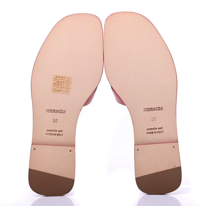 Hermes Chevre Oran Sandals 36 Rouge Blush 5 of 9