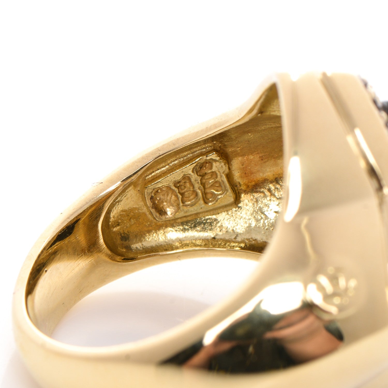 David Yurman 18K Yellow Gold Diamond Black Onyx 14mm Quatrefoil Ring 53 6.5 4 of 4