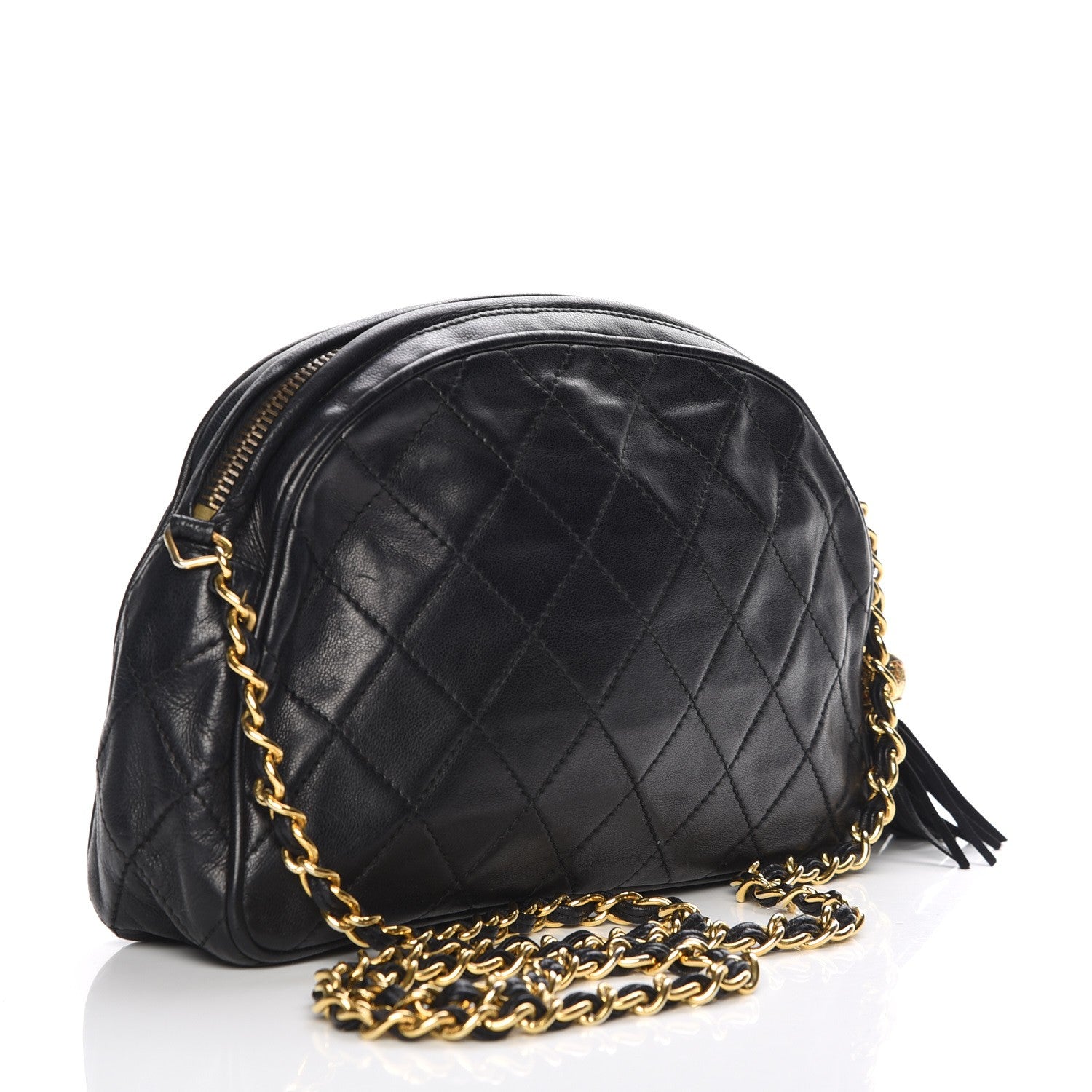 Chanel Lambskin Quilted Tassel Camera Case Black 3 of 9
