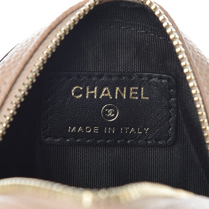 Chanel Caviar Quilted Filigree Zip Around Classic Coin Purse Beige Black 7 of 8