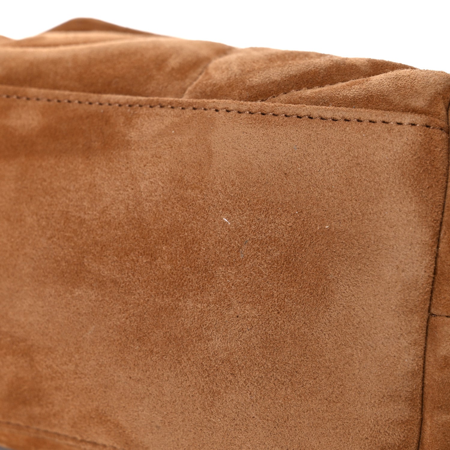 Saint Laurent Suede Calfskin Quilted Small Loulou Puffer Monogram Chain Satchel Cinnamon 10 of 10