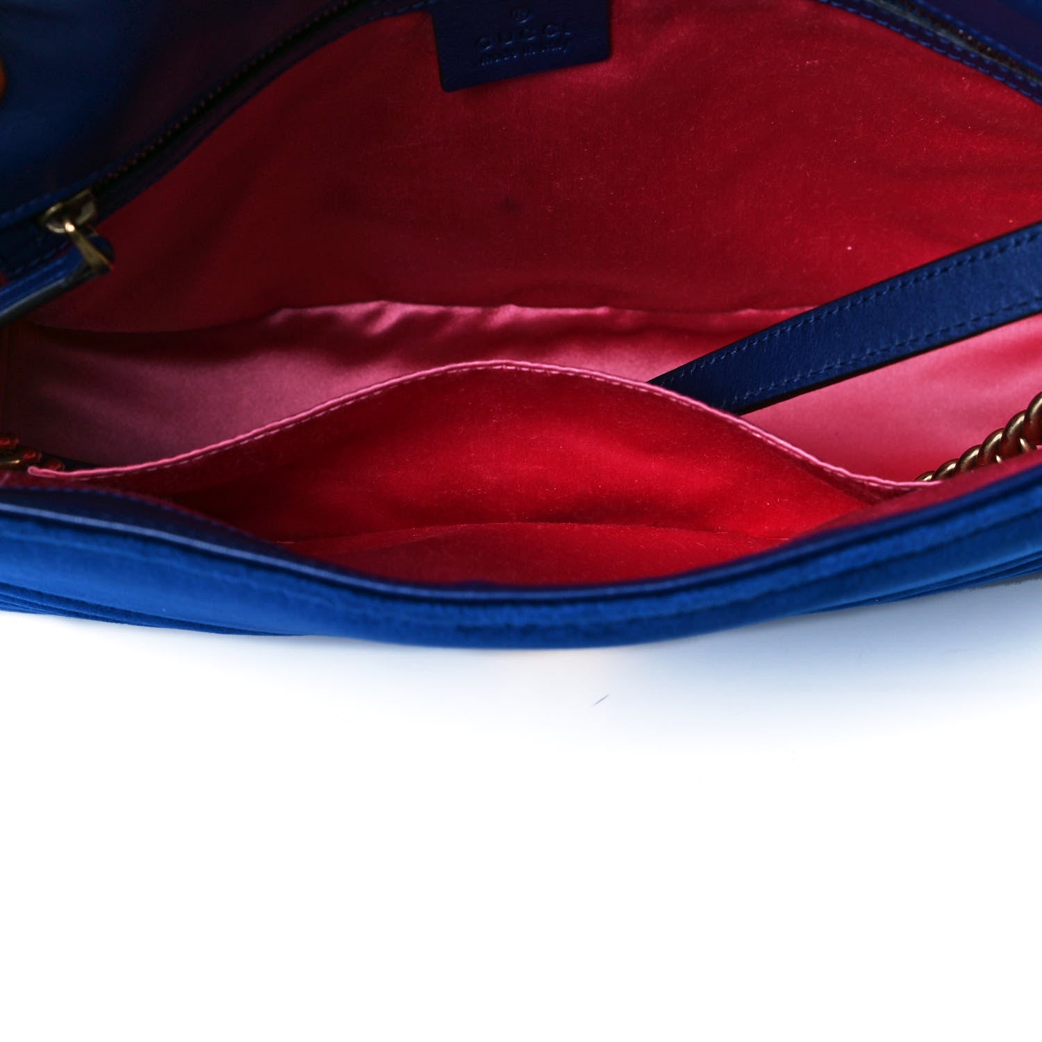 Gucci Velvet Matelasse Medium GG Marmont Shoulder Bag Cobalt Blue 17 of 18