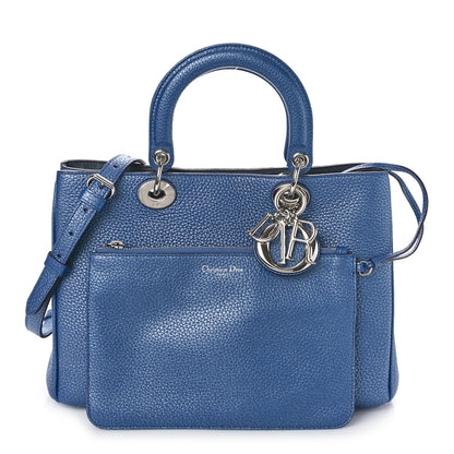 Christian Dior Metallic Bullcalf Medium Diorissimo Tote Blue 1 of 9