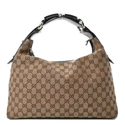 Gucci Monogram Medium Horsebit Chain Hobo Dark Brown 1 of 5